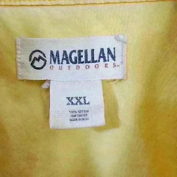 Magellan Men's Button Up Short Sleeve Fishing Shirt XXL Summer Yellow Outdoors - Picture 10 of 11